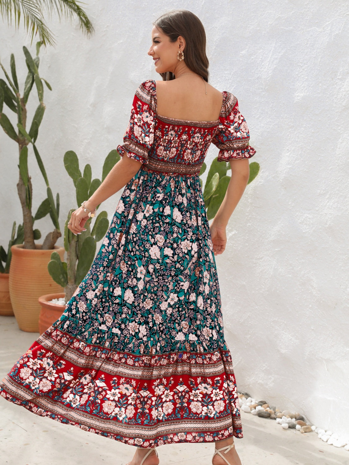 Evelyn's Bohemian Floral Maxi Dress – Lightweight Cotton for Summer