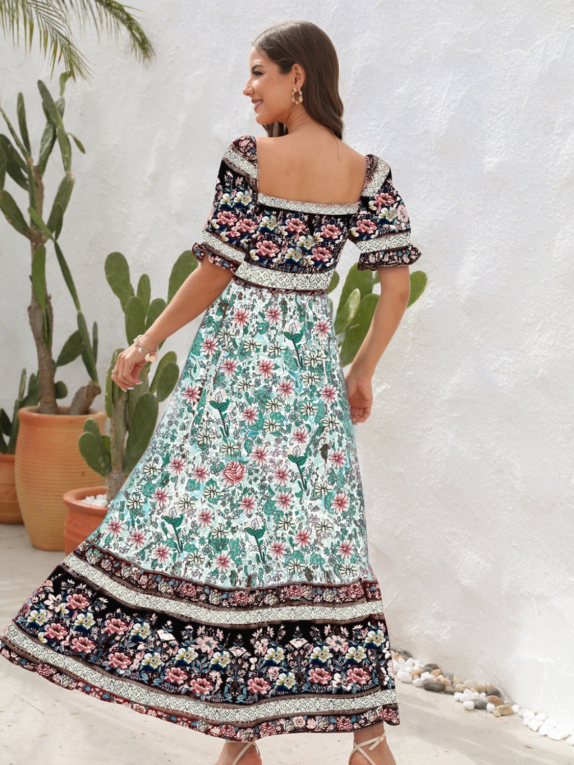 Evelyn's Bohemian Floral Maxi Dress – Lightweight Cotton for Summer