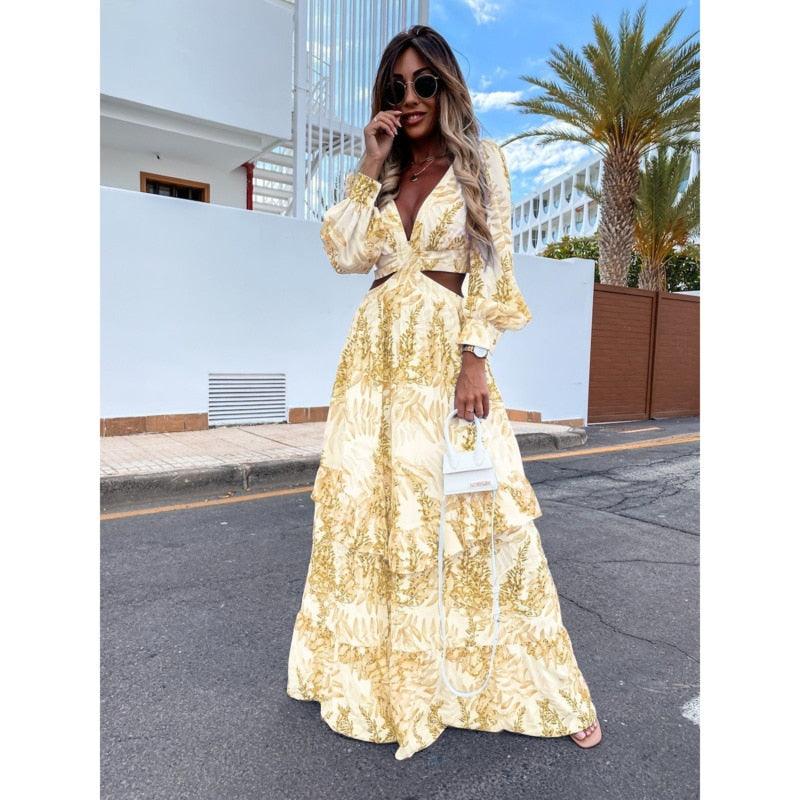 FloraElegance Sleeveless Boho Maxi Dress for Women