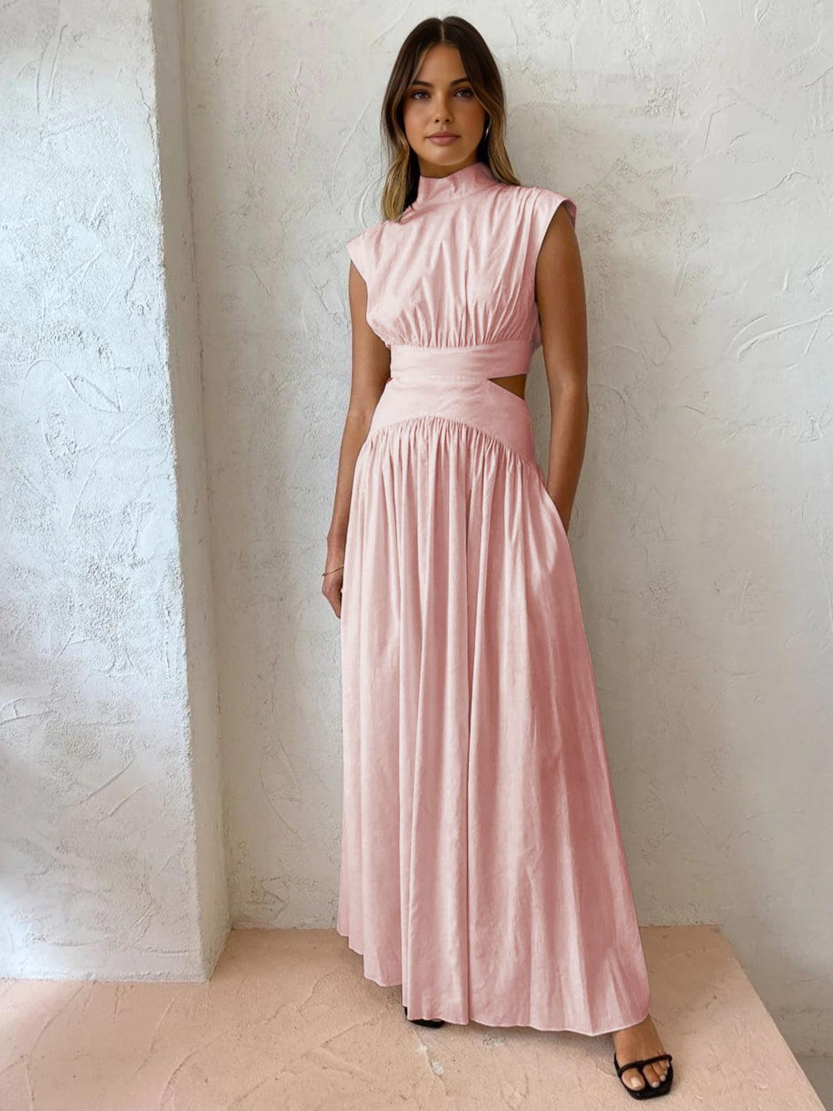 A sleeveless elegant evening party summer maxi dress