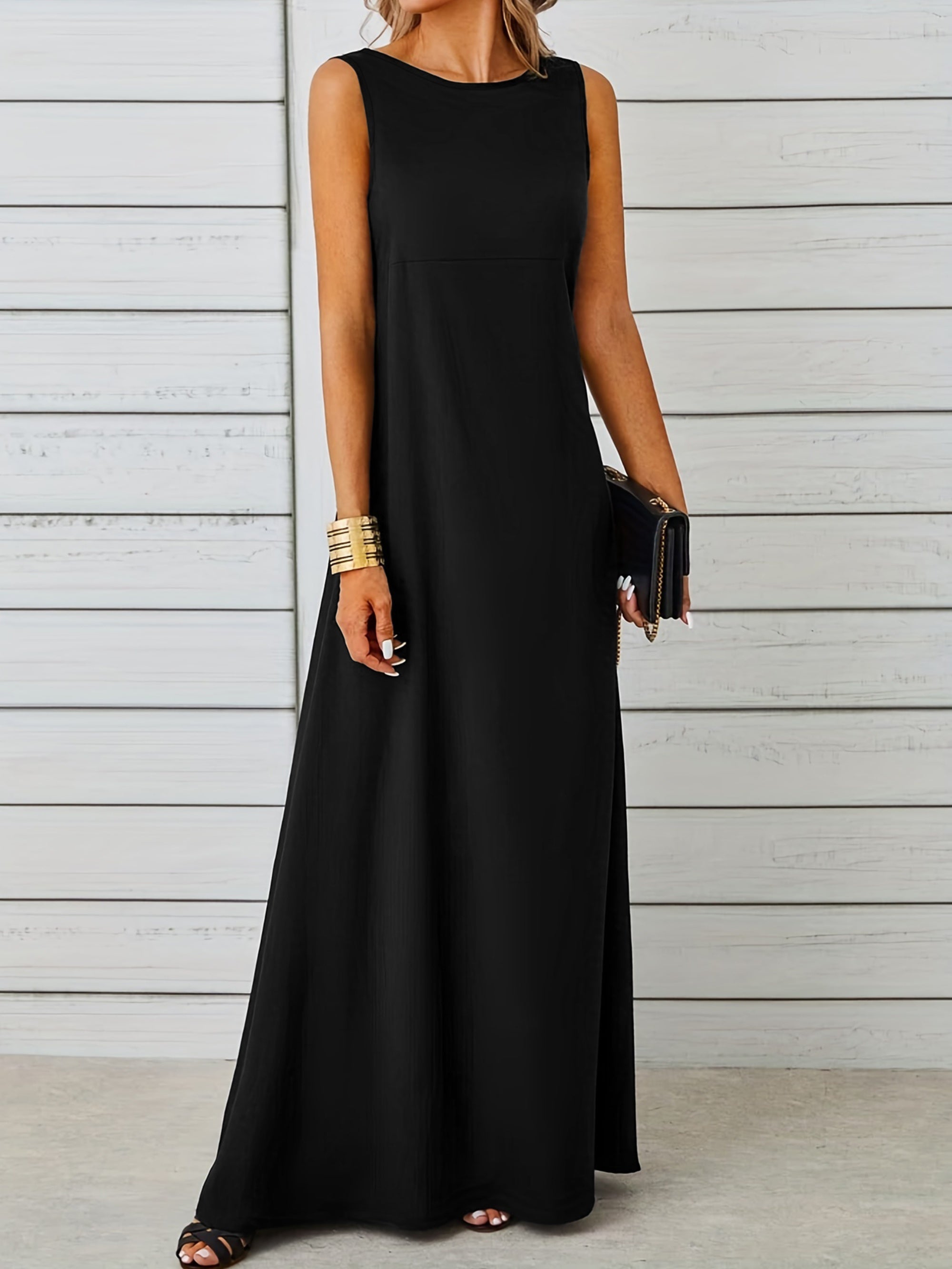 Sleeveless maxi dress evening party dress for women's formal occasions
