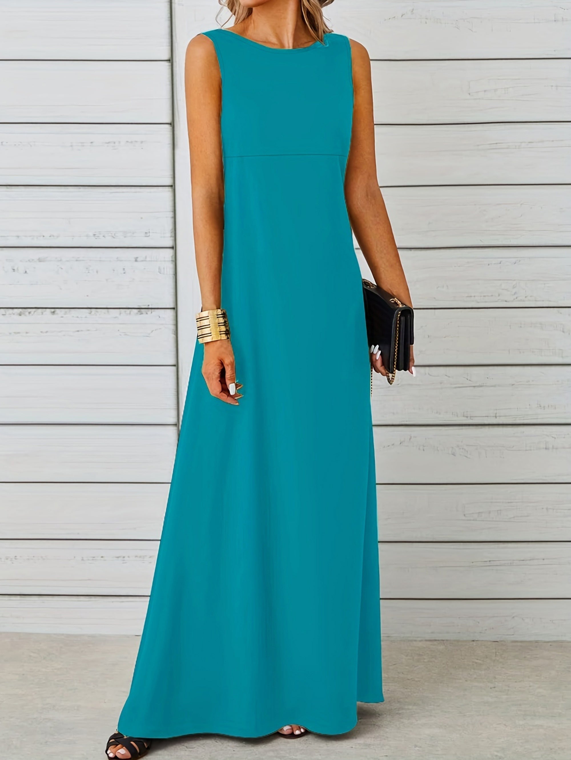 LinaElegance Women's Sleeveless Maxi Dress for Any Occasion
