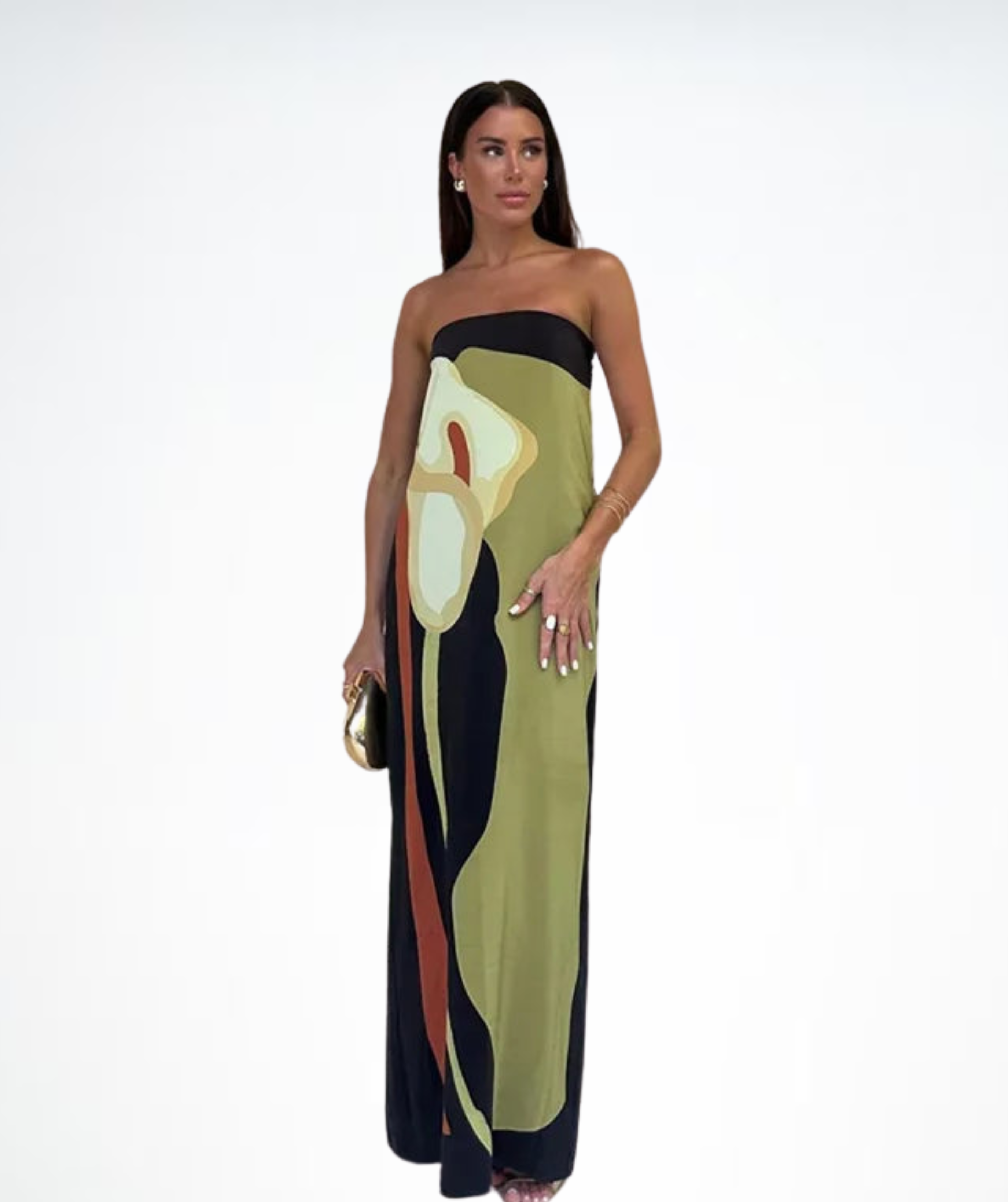 Elegant flowy summer maxi dress for garden party or beach