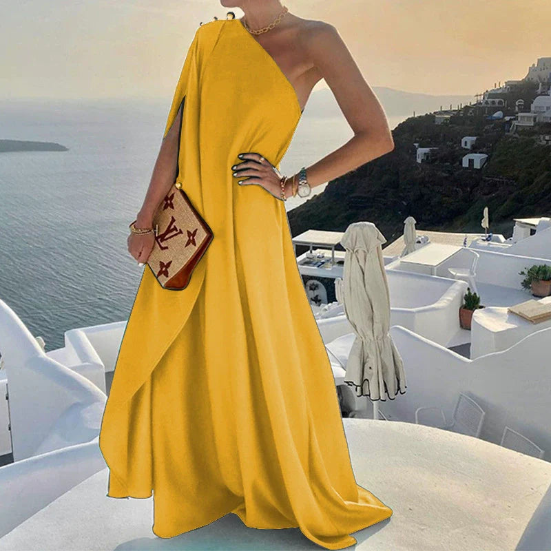 One shoulder wedding guest dress