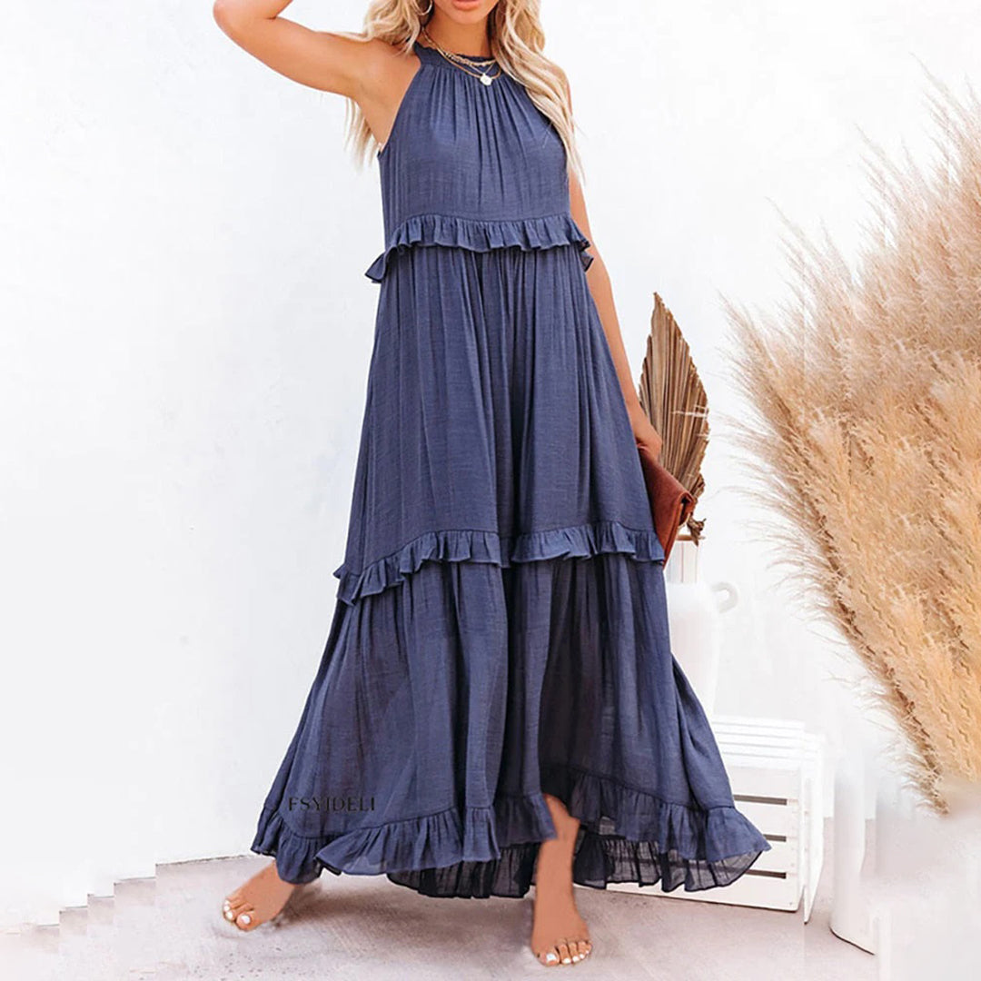 A long cotton dress and casual maxi dress suitable for semi formal occasions