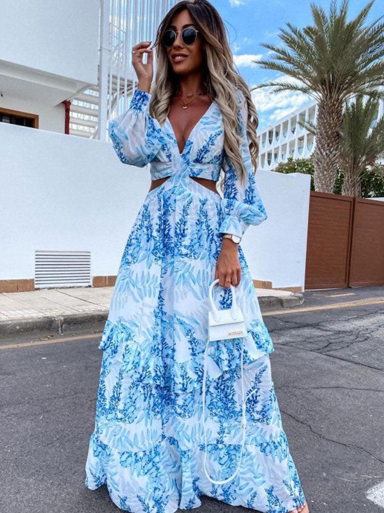 A beautiful floral maxi dress that's sleeveless and perfect for casual summer outings