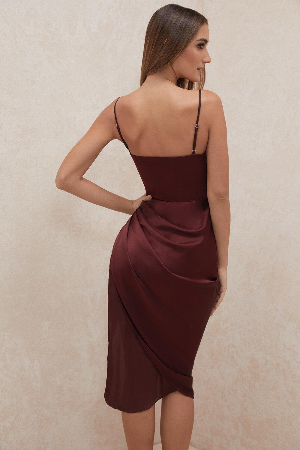 Luxora Women's Satin Corset Maxi Gown