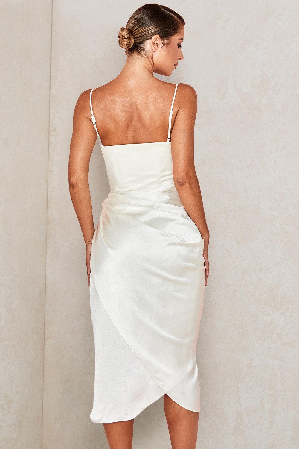 Luxora Women's Satin Corset Maxi Gown
