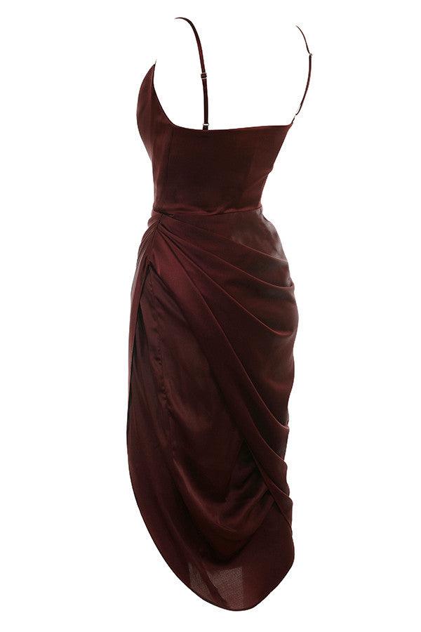 Luxora Women's Satin Corset Maxi Gown