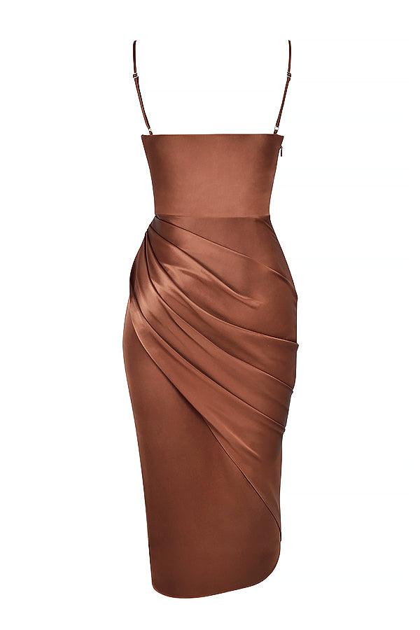 Luxora Women's Satin Corset Maxi Gown